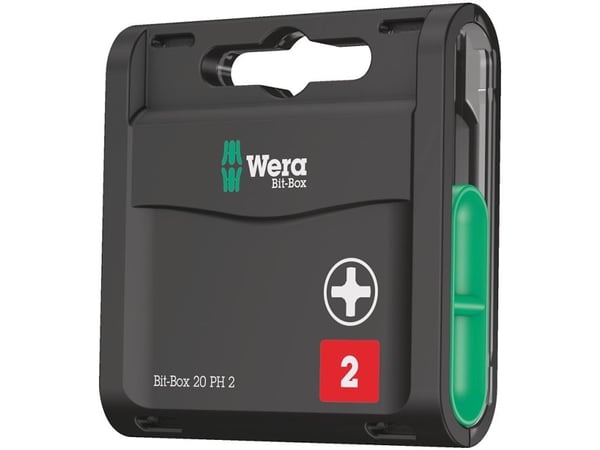 Wera 05057750001, 20 stykker, Philips, PH 2, Metall, Plast, 20x PH 2x25 mm, CE