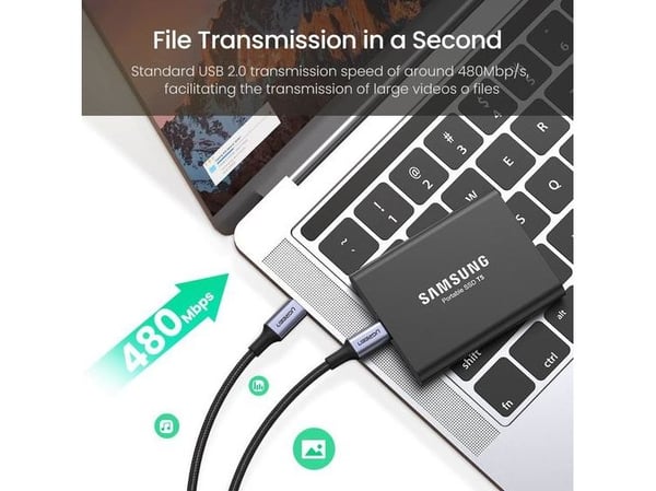 Ugreen 70429, 1 m, USB C, USB C, 480 Mbit/s, Lajittelu