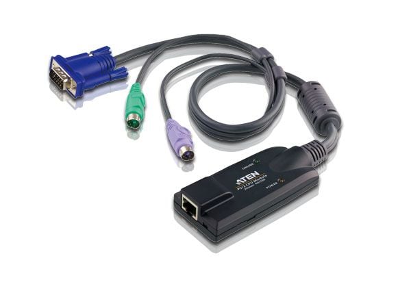ATEN KA7520 - Tastatur / video / musadapter (KVM) - RJ-45 (hunn) til PS/2, HD-15 (VGA) (hann) - for ALTUSEN KH1508, KH1516, KH2508, KH2516; ATEN KH...