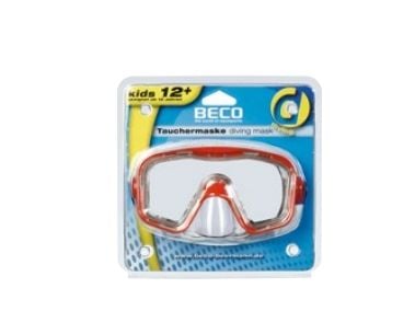 BECO-Beermann 99003-5, Vuxen, Halvtäckande cyklop, Snorkling, Polykarbonat, Röd, Transparent, 12 År