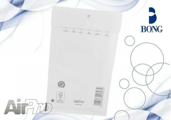 AirPro - Postpose - størrelse W2 - 115 x 215 mm - åpen ende - selvklebende - bobleplast - vannbestandig - hvit - pakke av 200