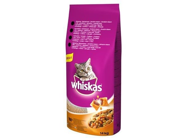 Whiskas tørrfôr for voksne katter med kylling - 14 kg