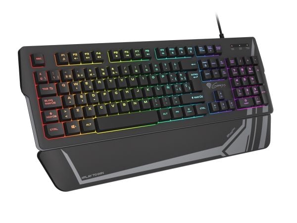 GENESIS Rhod 350 RGB, Koblet med ledninger (ikke trådløs), USB, Membrannøkkelbryter, QWERTY, RGB LED, Sort