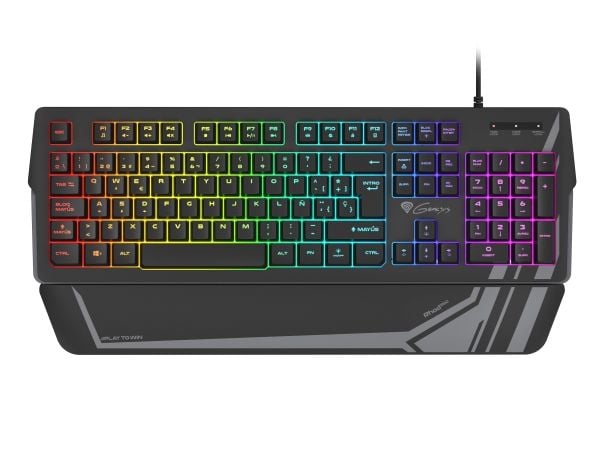 GENESIS Rhod 350 RGB, Koblet med ledninger (ikke trådløs), USB, Membrannøkkelbryter, QWERTY, RGB LED, Sort