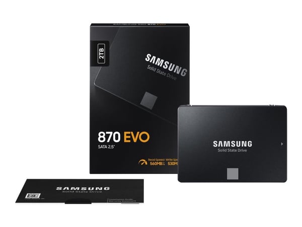 Samsung 870 EVO MZ-77E2T0B - SSD - kryptert - 2 TB - intern - 2.5" - SATA 6Gb/s - buffer: 2 GB - 256-bit AES - TCG Opal Encryption