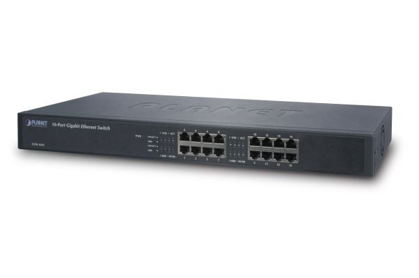 PLANET GSW-1601 - Switch - ikke-styrt - 16 x 10/100/1000 - stasjonær