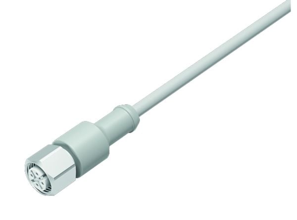 BINDER 77 3730 0000 40404-0200, 2 m, M12, Hunstik, Grå, Termoplastisk elastomeeri (TPE), -40 - 105 °C