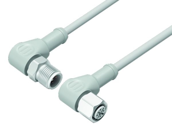 BINDER 77 3734 3727 40404-0500, 5 m, M12, M12, Hanstik/Hunstik, Grå, Termoplastisk elastomeeri (TPE)