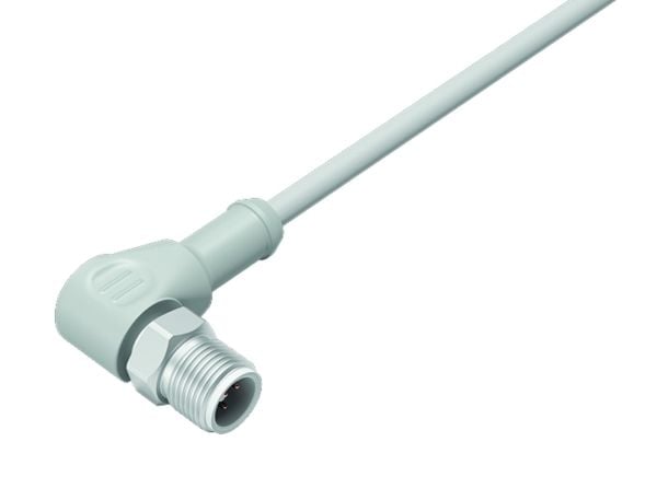 BINDER 77 3727 0000 40404-0200, 2 m, M12, urosliitin, harmaa, termoplastinen elastomeeri (TPE), -40 - 105 °C:n lämpötilat