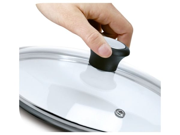 Tefal 28097912, Pyöreä, Musta, Terästä, Läpinäkyvä, Lasi, Terästä, Bakeliitti, Musta, Kiina