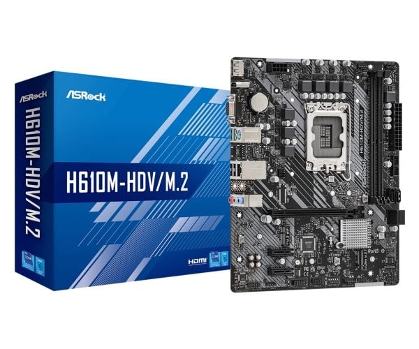 ASRock H610M-HDV/M.2 - Hovedkort - micro ATX - LGA1700-sokkel - H610 Chipset - USB 3.2 Gen 1 - Gigabit LAN - innbygd grafikk (CPU kreves) - HD-lyd ...