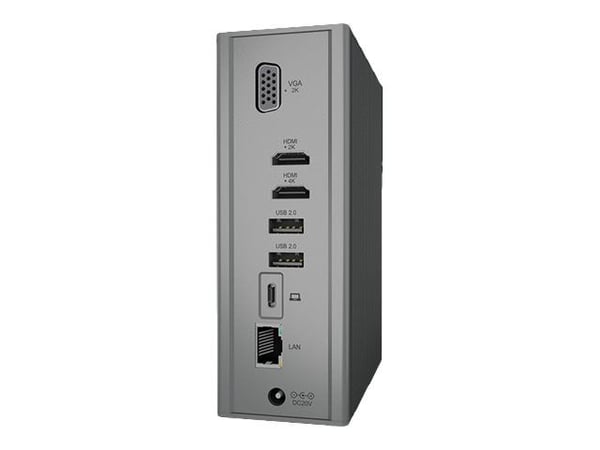 ICY BOX IB-DK2262AC - Dokkingstasjon - USB-C - 2 x HDMI, VGA - 1GbE - 65 watt - Europa