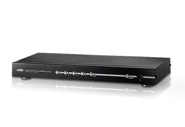 ATEN VanCryst VS482 4-Port Dual View HDMI Switch - Video-/ljudomkopplare - skrivbordsmodell, rackmonterbar