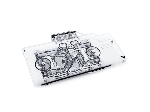 Alphacool Eisblock Aurora, Vannblokk + kjøleribbe, Akryl, Kopper, Sort, Gjennomsiktig, CE, FC, RoHS, Radeon RX 6800, Radeon RX 6800XT, 121,4 mm