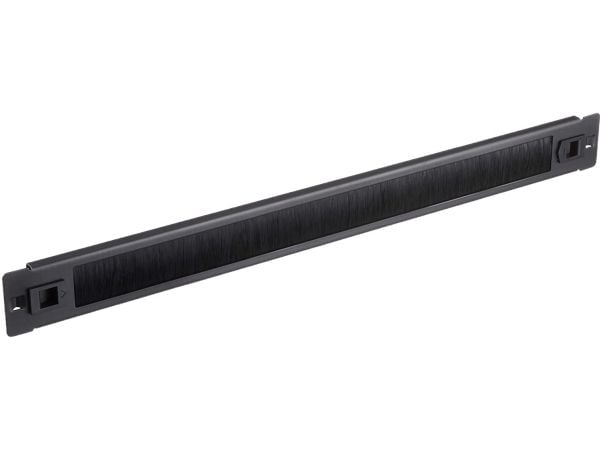 Delock - Panel med rektangulär kabelgenomgång - rackmontering - svart - 1U - 19"
