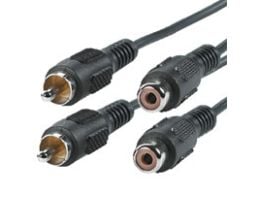VALUE 11.99.4326, 2 x RCA, Hankjønn, 2 x RCA, Hunkjønn, 5 m, Sort