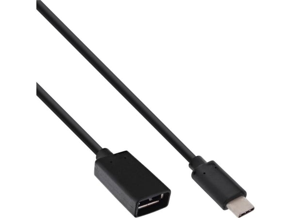 InLine 35800, 0,15 m, USB A, USB C, USB 3.2 Gen 2 (3.1 Gen 2), Hankjønn/hunkjønn, Svart