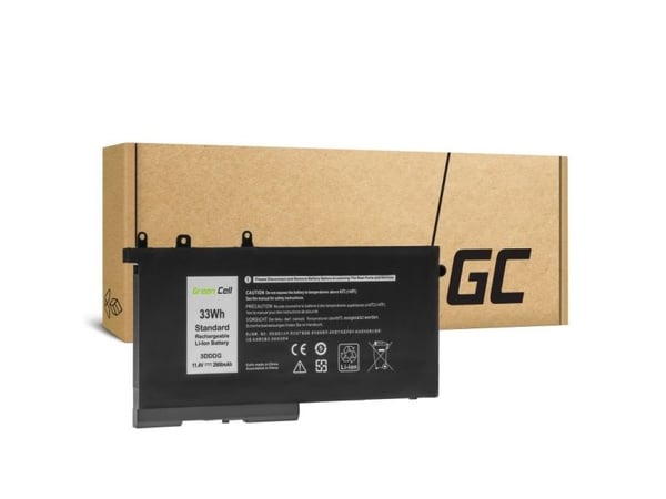 Green Cell - Batteri til bærbar PC (tilsvarer: Dell 3DDDG, Dell 93FTF) - litiumpolymer - 2900 mAh - svart - for Dell Latitude 5280, 5480, 5580