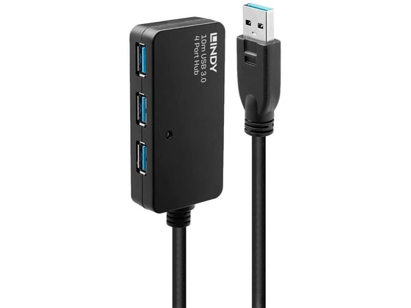 Lindy 43159, USB 3.2 Gen 1 (3.1 Gen 1) Type-A, USB 3.2 Gen 1 (3.1 Gen 1) Type-A, 5000 Mbit/s, Musta, Muovi, Pyöreä kaapeli