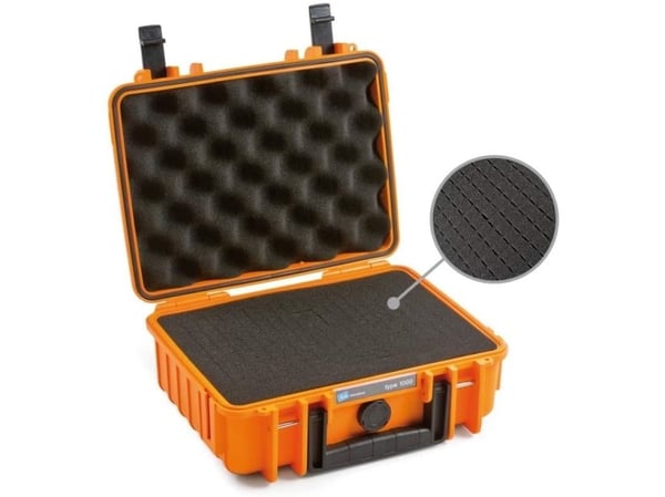 B&W Cases 1000/O/SI, Oransje, Polypropylen (PP), Støvresistent, Vannbestandig, 248,92 x 175,26 x 93,98 mm, 269,2 mm, 215,9 mm