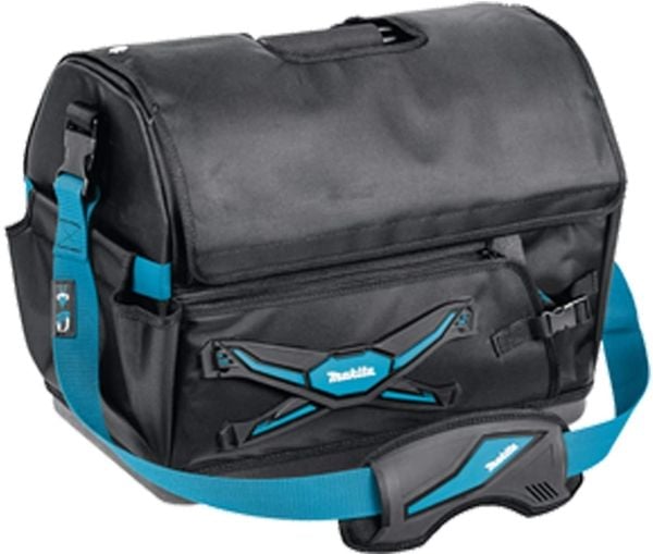 Makita Werkzeugkoffer E-05446, Musta, Sininen, Muovi, Polyesteri, Terästä, 9 taskua, Kestää hankausta, Vedenkestävä, 310 mm, 490 mm