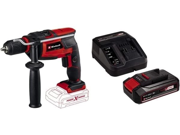 Einhell TC-ID 18 Li - Solo, Boremaskin med pistolgrep, Svart, Rød, 1,3 cm, 260 RPM, 2,5 cm, 1 cm - SOLO