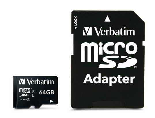 Verbatim PRO - Flashminnekort (SD-adapter inkludert) - 64 GB - UHS Class 3 / Class10 - 300x/600x - microSDXC UHS-I