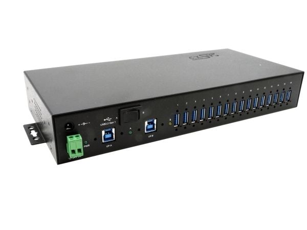 EXSYS EX-1526HMVS, USB 3.2 Gen 1 (3.1 Gen 1) Typ-B, USB 3.2 Gen 1 (3.1 Gen 1) Typ-A, 5000 Mbps, svart, metall