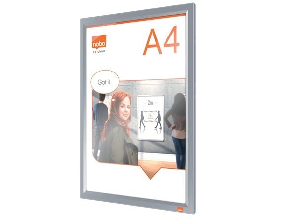 Nobo Impression Pro A4 veksleramme med klikkramme i aluminium