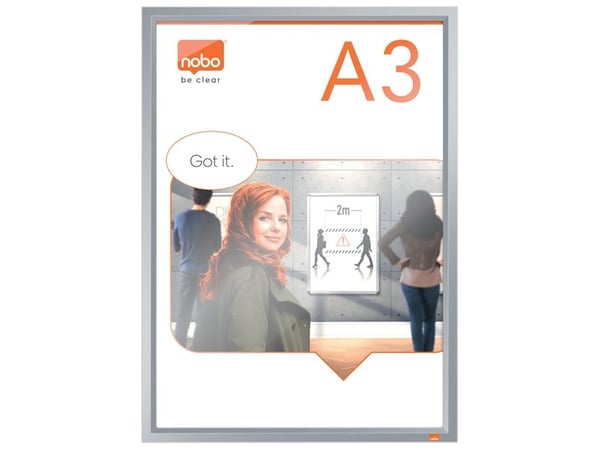 Nobo Impression Pro A3 stelleramme med klikkramme i aluminium