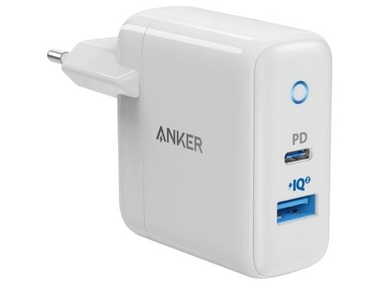 Anker PowerPort - Strömförsörjningsadapter - 35 Watt - 3 A - IQ, PD - 2 utgångskontakter (USB, USB-C)