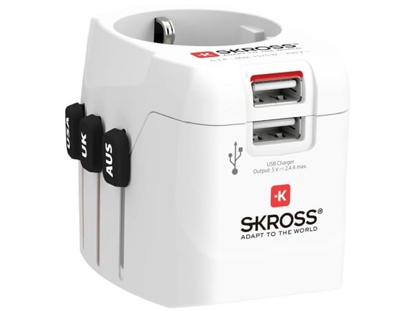 Skross PRO Light USB (2xA) - World, Vit