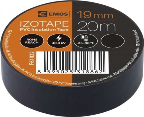 Emos PVC-eristysteippi IZOTAPE ULTRA 19/20 musta