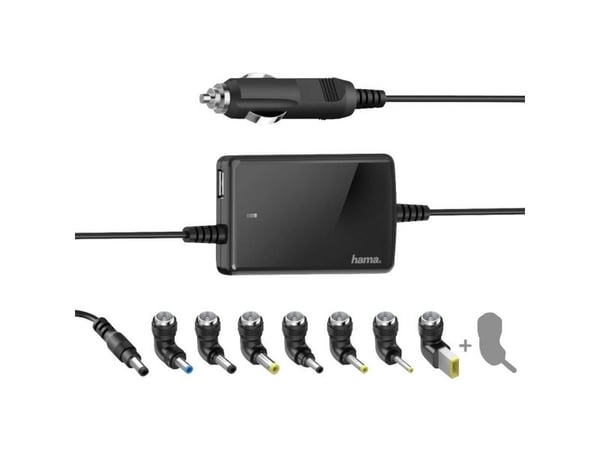 Hama "Slim & Light" Universal Car Notebook Power Supply Unit - Bilstrømadapter - 12 V - 70 watt - svart