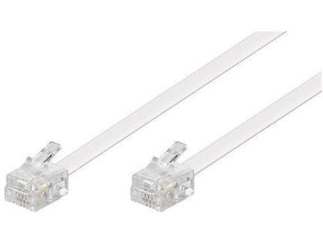 MicroConnect - Telefonkabel - RJ-11 (hann) til RJ-11 (hann) - 15 m - flat - hvit