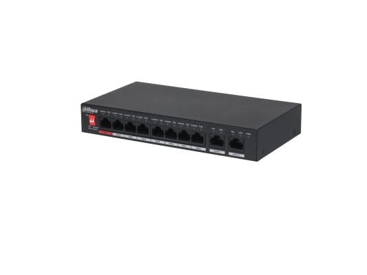 Dahua Technology PoE PFS3010-8ET-96-V2 Verkkokytkin Hallitsematon Gigabit Ethernet (10/100/1000) Power over Ethernet (PoE) Musta