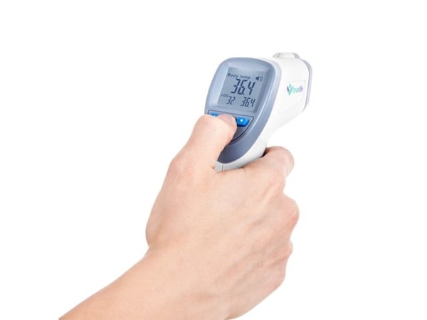 TrueLife CAREQ7BLU, Fjernmålingstermometer, Blå, Hvit, Universell, Knapper, °C,°F, 0,2 °C