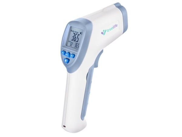 TrueLife CAREQ7BLU, Fjernmålingstermometer, Blå, Hvit, Universell, Knapper, °C,°F, 0,2 °C