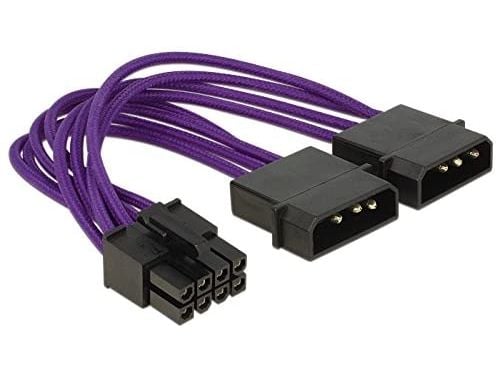 Delock - Strømforsyningsadapter - 4-PIN intern strøm (han) til 8 pin EPS12 V (hun) - 15 cm - lillaa
