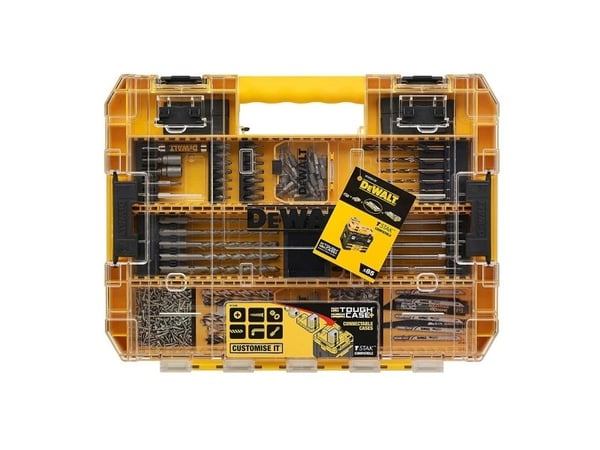 DeWALT DT70763-QZ - Ruuvimeisseli- ja poranteräsarja - puuhun, metalliin, muuraukseen - lapaterä, vasaraterä - 85 kpl - torx, phillips - 8 mm, 10 m...