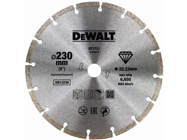 DeWALT DT3731 - Timanttinen leikkuukiekko - betonille, muuraukselle - 230 mm