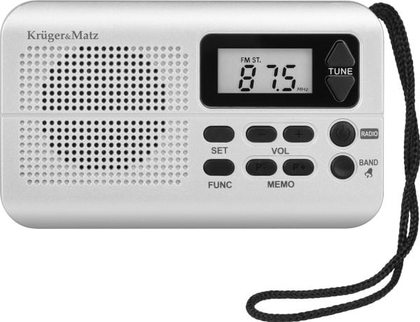 Kruger & Matz KM 819 bærbar radio, lys grå