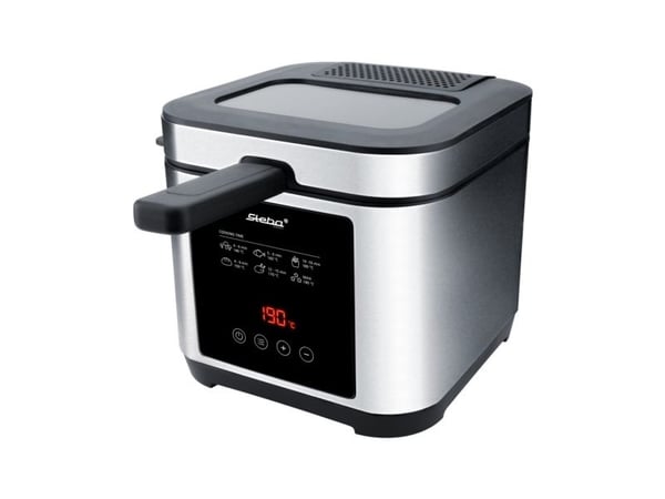 Steba DF 150F farge: rustfritt stål svart, Frituregryde, 2,5 L, 0,8 kg, 190 °C, 120 min., barnebarn