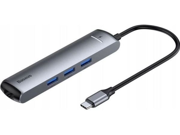 Baseus Metal Gleam, USB Type-C, HDMI, USB 3.0, USB Type-C, MicroSD (TransFlash), SD, 5000 Mbit/s, 30 Hz, 3840 x 2160 piksler