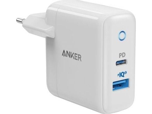 Anker PowerPort - Strömförsörjningsadapter - 35 Watt - 3 A - IQ, PD - 2 utgångskontakter (USB, USB-C)