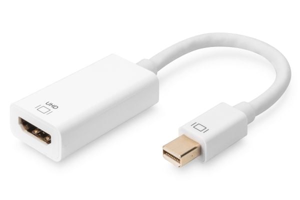 ASSMANN - Video adapter - Mini DisplayPort hann til HDMI hunn - 20 cm - hvit - aktiv, formstøpt