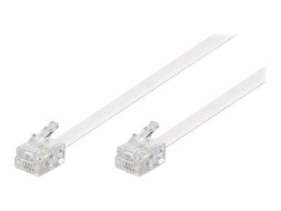 Microconnect MPK191W, 15 m, RJ-11, RJ-11, Valkoinen, Uros, Uros
