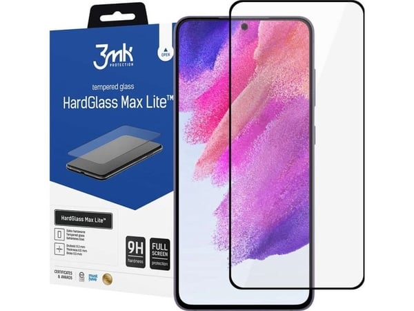 3MK HardGlass Max Lite herdet skjermbeskyttelse til Samsung Galaxy S21 FE, sort