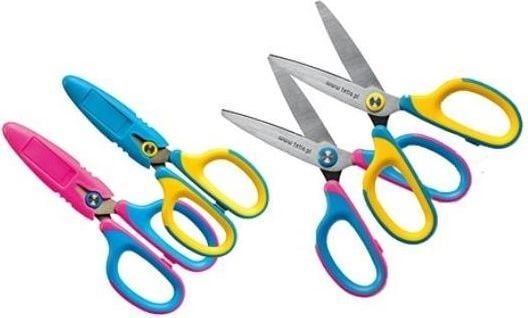 Tetis saks med etui 135 mm blå/rosa blister (GN265-NR)