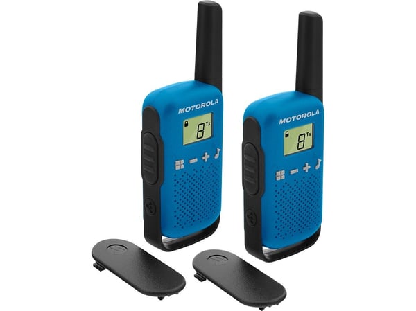 Motorola Talkabout T42 - Bärbar - tvåvägsradio - PMR - 446 MHz - 16-kanals - svart och blå (paket om 2)